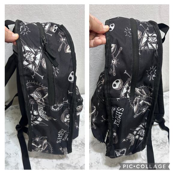 Disney Nightmare Before Christmas Flip Pak Reversible Backpack Jack & Sally Blk - Picture 3 of 10